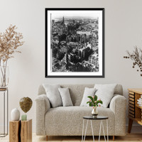 Historic Framed Print, [View of wreckage in Dresden, Germany, after fire bombing in World War II],  17-7/8" x 21-7/8"
