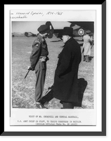 Winston Churchill and Field Marshall General Montgomery talking at an airfield in Britain Classic, Antique Print