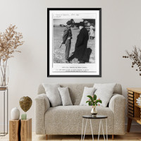 Winston Churchill and Field Marshall General Montgomery talking at an airfield in Britain Classic, Antique Print