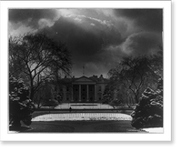White House, Washington, D.C. on a snowy day, Antique Poster