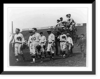 Historic Framed Print, Members of the Republican baseball team of the House of Representatives parading around the field at American League Park...,  17-7/8" x 21-7/8"