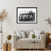 Historic Framed Print, Members of the Republican baseball team of the House of Representatives parading around the field at American League Park...,  17-7/8" x 21-7/8"