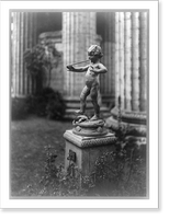 Sculpture of the deity Pan playing a pipe, Vintage Wall Art