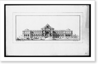 Library of Congress, Washington, D.C. Front. Exterior elevation. Competition drawing - 2, Vintage Poster