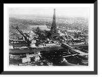 Historic Framed Print, [Aerial view of Paris, France, from balloon, showing the Eiffel Tower at right center],  17-7/8" x 21-7/8"