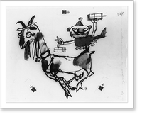 Historic Framed Print, [Gnomish Santa and goat],  17-7/8" x 21-7/8"