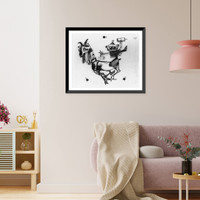 Historic Framed Print, [Gnomish Santa and goat],  17-7/8" x 21-7/8"
