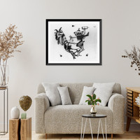 Historic Framed Print, [Gnomish Santa and goat],  17-7/8" x 21-7/8"