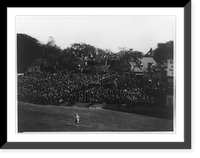 Baseball game at old Griffith Stadium, Washington, D.C., view of spectators and one player on field, Vintage Poster