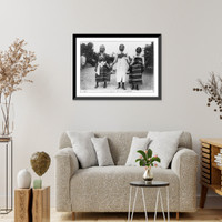 Historic Framed Print, Girls from Madagascar,  17-7/8" x 21-7/8"