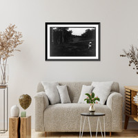 Historic Framed Print, [New golf links, Deer Park, Maryland, looking down fairway from tee],  17-7/8" x 21-7/8"