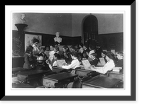A lesson in globe making. Children in class in a Washington, D.C., school, Vintage Poster