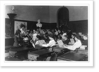 A lesson in globe making. Children in class in a Washington, D.C., school, Vintage Poster