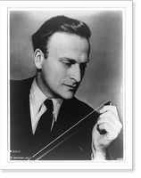 Historic Framed Print, [Yehudi Menuhin, head-and-shoulders portrait, facing right, holding violin bow],  17-7/8" x 21-7/8"
