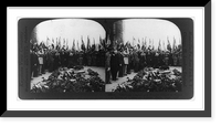 Historic Framed Print, American Legion and French Guard of Honor at grave of Unknown Soldier, Paris, 1927,  17-7/8" x 21-7/8"