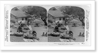 Primitive native life of India. Hindu women grinding at the mills, Historic Reproduction