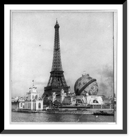 Historic Framed Print, Forrestry [sic] Building and the globe from Point Passay, Paris Exposition, 1900,  17-7/8" x 21-7/8"