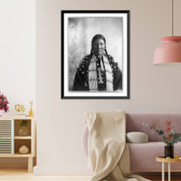 Historic Framed Print, [Julia Lone Elk, half-length portrait, facing front],  17-7/8" x 21-7/8"