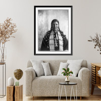 Historic Framed Print, [Julia Lone Elk, half-length portrait, facing front],  17-7/8" x 21-7/8"