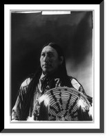Historic Framed Print, [Big Man, half-length portrait, facing front holding decorated shield],  17-7/8" x 21-7/8"