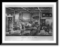 Trotting cracks at home, a model stable.sketched by Thos. Worth ; lith of Currier & Ives, Vintage Poster