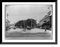 Newport, Rhode Island, Washington Square with courthouse in left background and Oliver Hazard Perry House in right background Classic, Antique Print