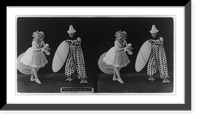Barnum's clown. woman about to go through paper-covered hoop which clown is holding, Vintage Wall Art