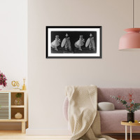 Barnum's clown. woman about to go through paper-covered hoop which clown is holding, Vintage Wall Art