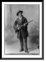 Martha Canary (Calamity Jane), full-length portrait, standing, facing right, holding rifle, Historic Reproduction