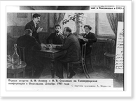 Pervaya vstrecha V.I. Lenina s I.V. Stalinym na Tammerfoskoy konferentsiye v Filandiye.by A. Moravova, Vintage Poster
