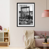 Historic Framed Print, Brailing salmon from a trap,  17-7/8" x 21-7/8"