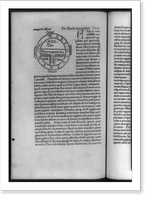 Medieval depiction of earth as wheel encircled by ocean; and surrounding text, Historic Reproduction