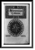 Earth, the sun, and moon carried on dragon's back below title in decorative border, Antique Poster