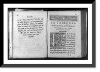 Apology by author, la table desmerade d'Hermes Trimegiste, father of philosophy, and portrait in decorated initial L, Antique Print