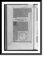 Historic Framed Print, [Page with mathematical essay in Greek, decorated initial, and mathematical drawing],  17-7/8" x 21-7/8"