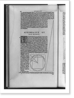 Historic Framed Print, [Page with mathematical essay in Greek, decorated initial, and mathematical drawing],  17-7/8" x 21-7/8"
