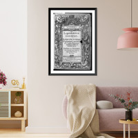 Title page of Mirifice logarithmorum canonis descriptio; with border of fruit and angels, Vintage Print