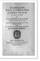 Title page of Le operazioni del compasso geometrico, et militaire; with device showing walking woman with banner Bondantie"", Antique Print