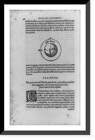 Diagram of Gilbert's terella, or earth model, a spherical magnet used to show earth's magnetic qualities; with decorated initial C and surrounding text, Antique Wall Art