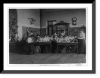 Historic Framed Print, [Students studying birds in biology class in a Washington, D.C. school],  17-7/8" x 21-7/8"