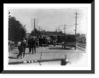 Highway crowded with automobiles and people.F.G.H, Vintage Print