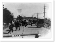 Highway crowded with automobiles and people.F.G.H, Vintage Print