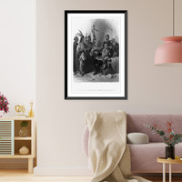 Meeting of Governor Carver and Massasoit.drawn by H.L. Stevens ; eng'd. by Augustus Robin, N.Y, Antique Wall Art