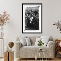 Food protests - East siders in food protest, Antique Print