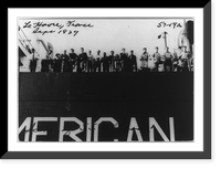 U.S. refugees posed on deck of the USS Schodack, Sept. 1939, Vintage Print