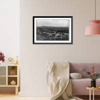 Historic Framed Print, Biltmore village from Kenilworth Inn, North Carolina,  17-7/8" x 21-7/8"