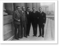 Five men, one in middle with glasses, posed standing on steps of the U.S. Capitol, Vintage Wall Art