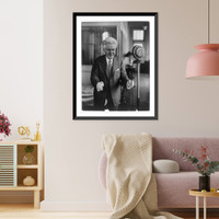 Historic Framed Print, [Robert La Follette, three-quarter length, facing front, standing at microphone, with clenched fists],  17-7/8" x 21-7/8"