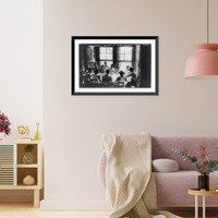 Historic Framed Print, Syracuse freshmen at dinner, Poughkeepsie,  17-7/8" x 21-7/8"