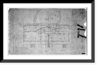 Historic Framed Print, [Gunston Hall, Lorton vicinity, Fairfax Co., Va. Grounds, detail around house. Site plan],  17-7/8" x 21-7/8"